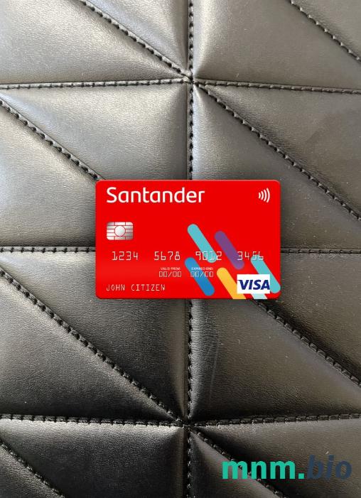 USA Santander bank wygląd zdjęcia karty wizowej skan PSD + zdjęcie